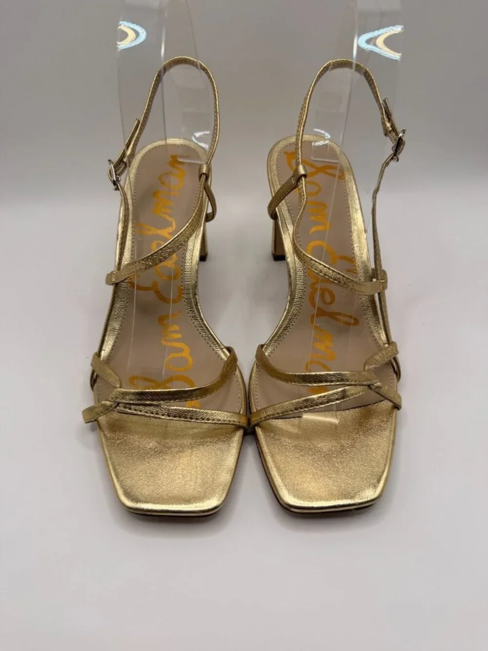Sam Edelman Womens Emmie Golden Strap Slingback High Heels Sz 8.5